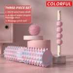 Three Piece Massage Set - Prick Ball, Massage Roller & Foam Roller Shaft for Full Body Relief - Image 10