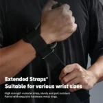 Gym Grip Gloves with Wrist Straps - Anti-Skid Cowhide Palm Protector for Weight Lifting, Deadlifts & Pull-Ups - Image 3