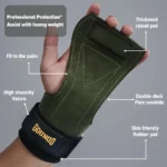Gym Grip Gloves with Wrist Straps - Anti-Skid Cowhide Palm Protector for Weight Lifting, Deadlifts & Pull-Ups - Image 2