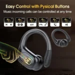Wireless Earbuds Bluetooth 5.4 with Earhooks - 75H Playtime Sports Headphones for Workout, Waterproof - Image 3