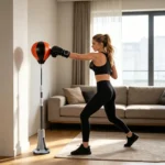 Boxing Speed Trainer Standing Punching Bag with Adjustable Height Stand - Home Gym Workout for Teens & Adults