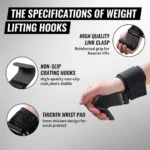 Weight Lifting Hooks with Wrist Support - Anti-Slip Deadlift Hooks for Pull-Ups & Heavy Lifting Assistance - Image 5