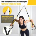 Home Resistance Training Kit - Exercise Straps with Handles, Door Anchor & Carrying Bag for Full Body Home Gym Workout - Image 3