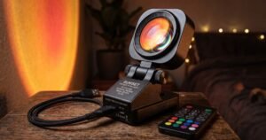 1pc vibrant sunset projection light 16 color spectrum usb remote control dynamic color changing led light creates warm home review