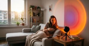 1pc vibrant sunset projection light 16 color spectrum usb remote control dynamic color changing led light creates warm home review