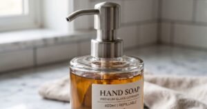 1pcs 400ml glass soap dispenser refillable hand soap dispenser premium bathroom soap dispenser for bathroom kitchen decor review