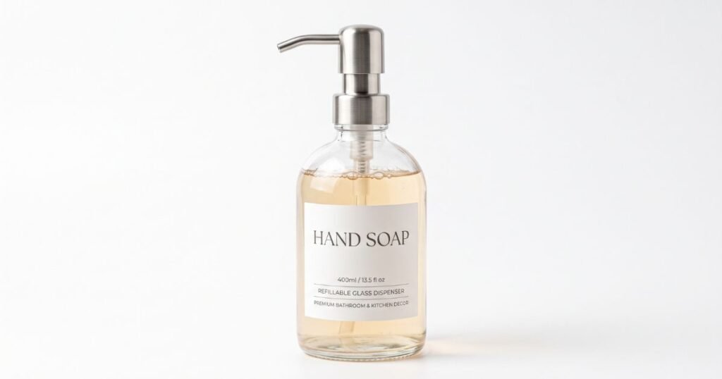 1pcs 400ml glass soap dispenser refillable hand soap dispenser premium bathroom soap dispenser for bathroom kitchen decor review