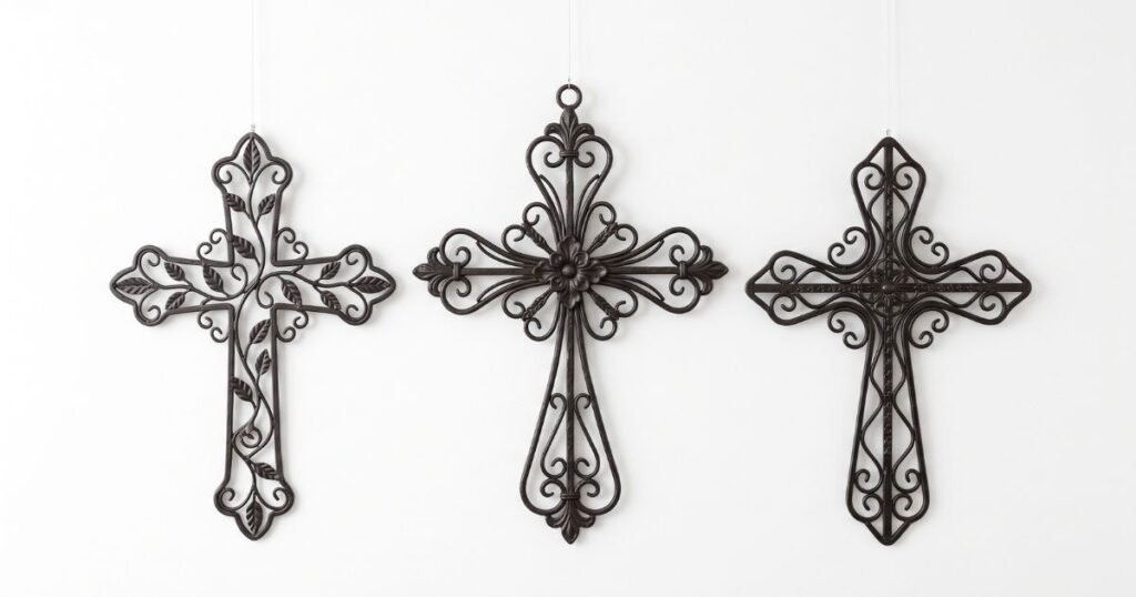 1set metal cross sign wall art decoration easter thanksgiving wall hanging decorationoffice living room wall decor room decor review