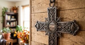 1set metal cross sign wall art decoration easter thanksgiving wall hanging decorationoffice living room wall decor room decor review