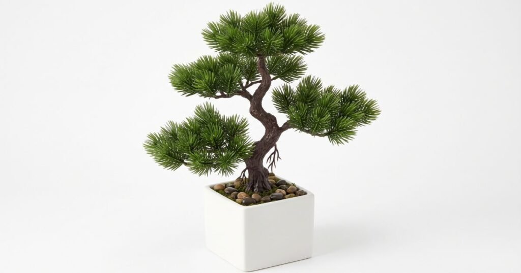 27cm artificial pine plants bonsai fake tree ornaments plastic plants landscape simulation tree for home room desktop decoration review