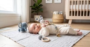 4pcs newborn gift set baby crochet rattle pacifier clip teether bunny teether elephant toy photography background set 2 review