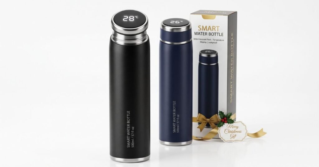 500ml smart water bottle stainless steel thermos temperature display leakproof vacuum flasks coffee cup milk mug christmas gift review