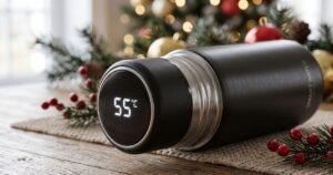 500ml smart water bottle stainless steel thermos temperature display leakproof vacuum flasks coffee cup milk mug christmas gift review