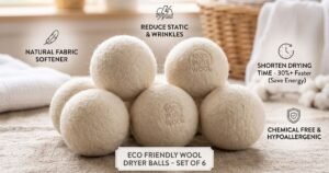 6pcs eco friendly wool dryer balls natural fabric softener reduce static shorten drying time chemical free review