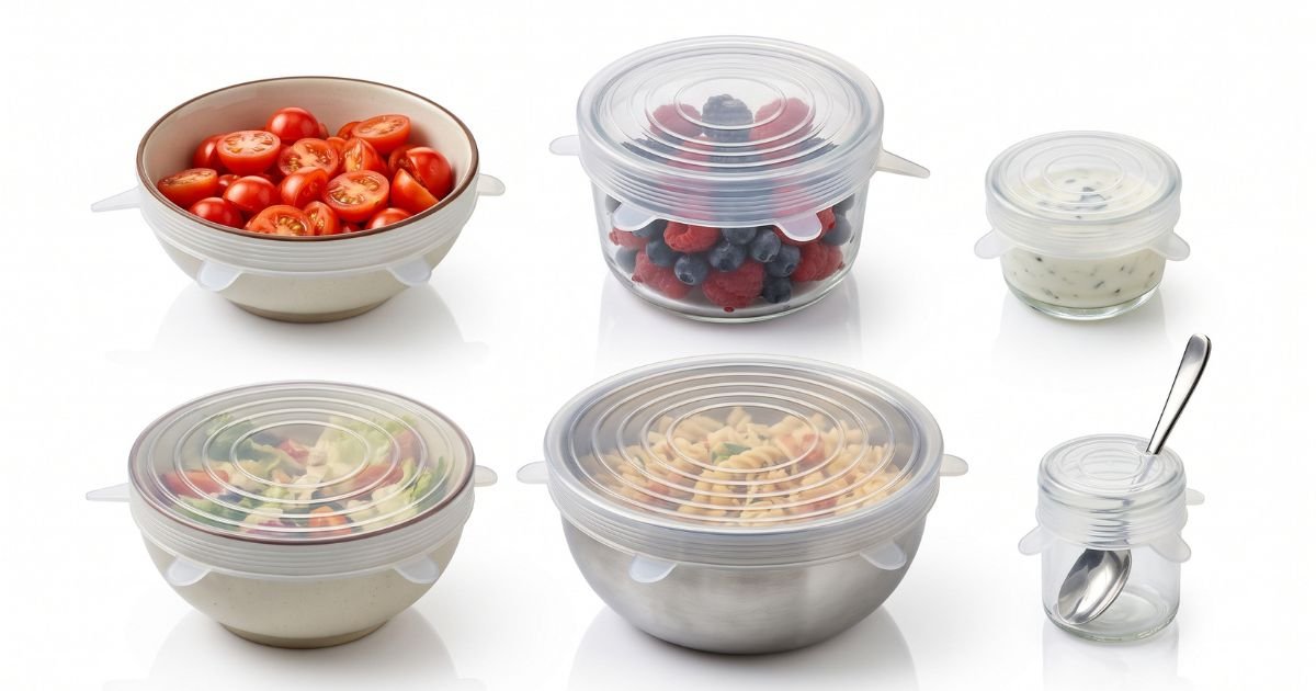 6pcs food cover adjustable elastic silicone cap reusable kitchen utensil storage airtight food packaging lids accessories review