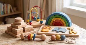 6pcs set montessori wooden toys for babies boy girl gift baby development games wood puzzle for kids educational learning toy review