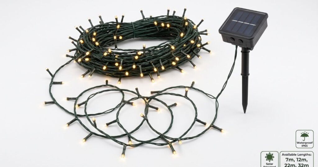 7m 12m 22m 32m led solar string fairy lights outdoor path garlands lamp patio waterproof christmas wedding garden street lights review
