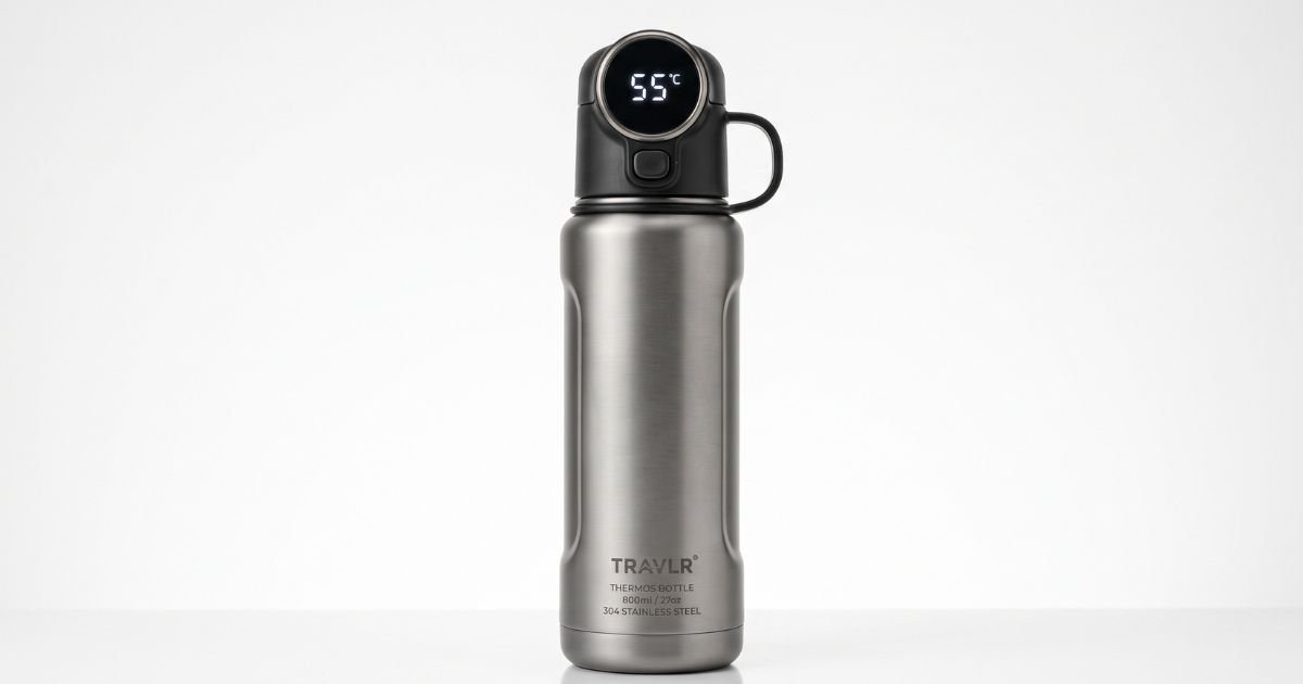 800ml 1l stainless steel thermos bottle 304 tea bottle car vacuum bottle with led temperature display portable drinking cup review