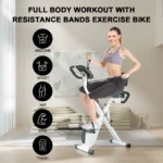 Foldable Exercise Bike with Heart Rate Sensors - 8 Resistance Level Stationary Fitness Bike, LCD Display - Image 2