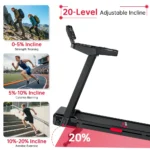 Foldable Treadmill with 20% Auto Incline - Heavy Duty Walking Pad Treadmill with LCD Display, 1-12km/h - Image 6