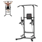 Power Tower Dip Station with Pull Up Bar - Adjustable Multi-Function Home Fitness Equipment for Abdominal Training