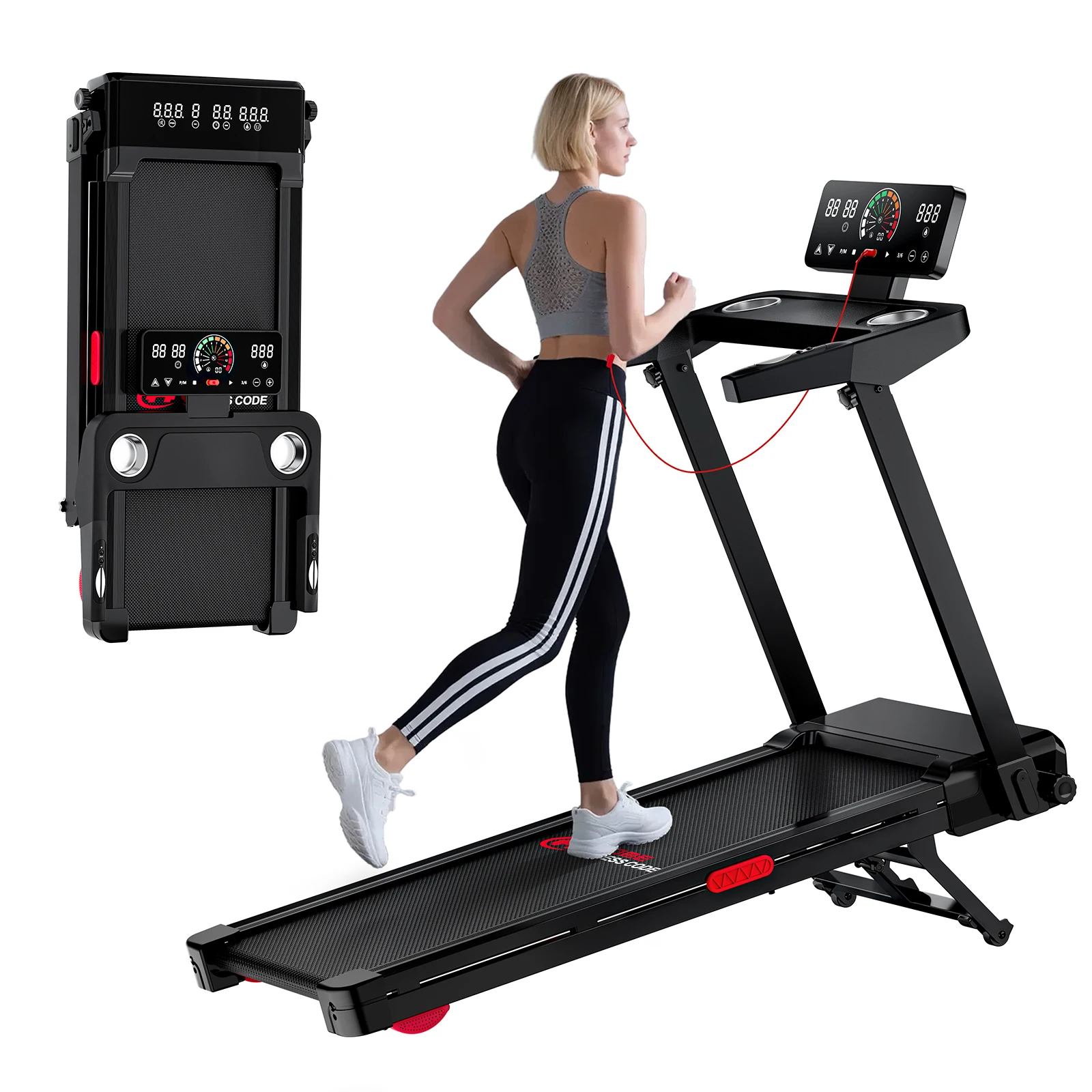 A6473a2e0c59249068a9ceb0d01a11a94b.webp Foldable Treadmill with 20% Auto Incline - Heavy Duty Walking Pad Treadmill with LCD Display, 1-12km/h - Image 1