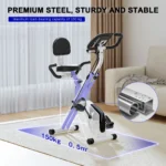 Foldable Exercise Bike with Heart Rate Sensors - 8 Resistance Level Stationary Fitness Bike, LCD Display - Image 5