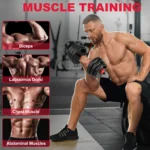 3-in-1 Adjustable Dumbbells Set 20kg with Extra Barbell Bar - Plastic-Coated Weight Plates for Home Gym - Image 2