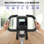 Foldable Exercise Bike with Heart Rate Sensors - 8 Resistance Level Stationary Fitness Bike, LCD Display - Image 3