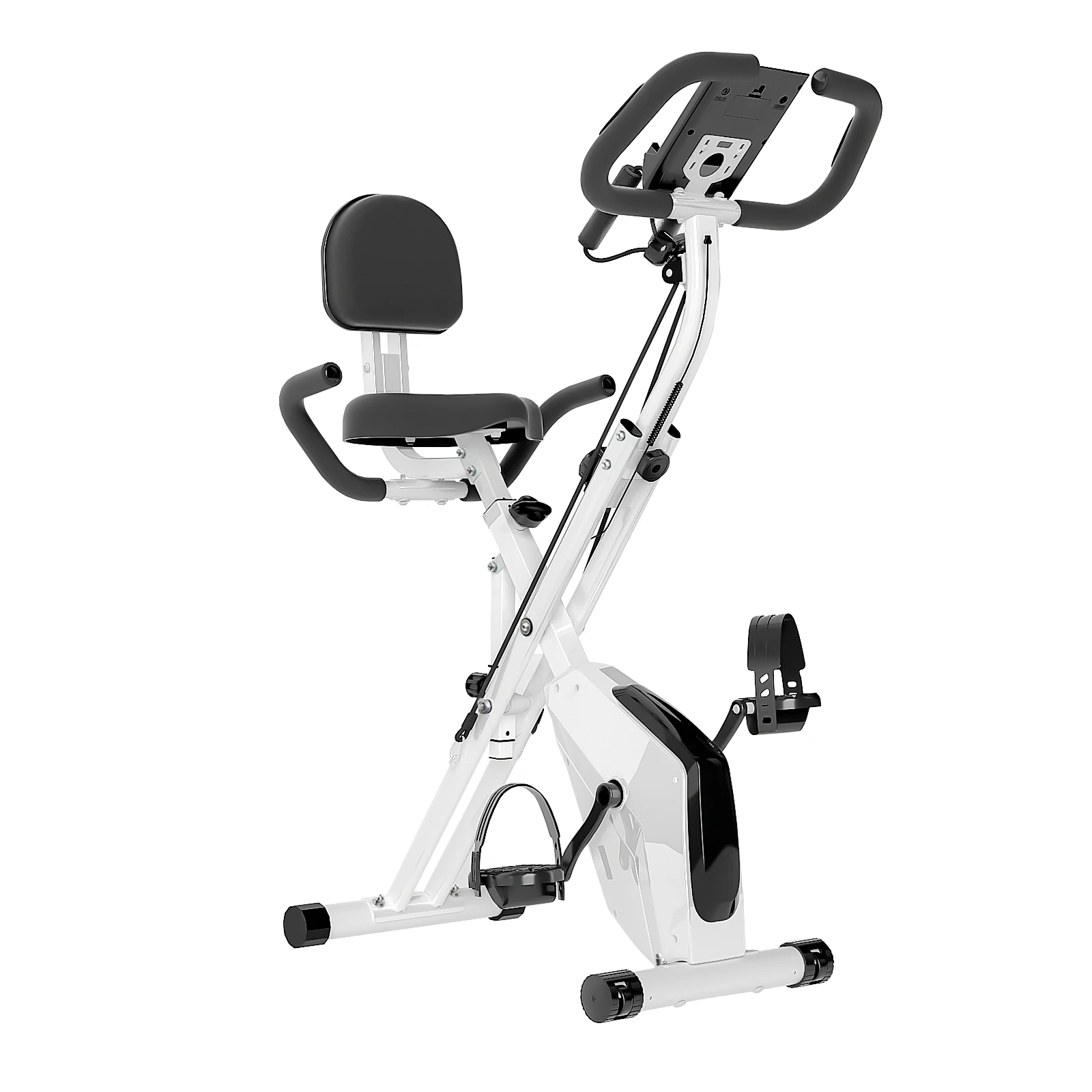 Ae358a5a1a7674271ad1372917115db166.webp Foldable Exercise Bike with Heart Rate Sensors - 8 Resistance Level Stationary Fitness Bike, LCD Display - Image 1