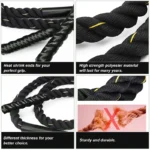 Weighted Battle Rope Training Rope - Strength Training Fitness Rope for Gym, Outdoor & Home Workouts - Image 3