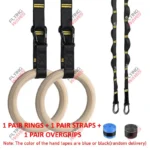 Wood Gymnastics Rings Adjustable - Double-Layer Numbered Straps with Locked Carabiners for Home Gym - Image 7