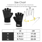 Half Finger Workout Gloves with Wrist Wrap - Weight Lifting Training Gloves for Gym & Cycling - Image 2