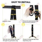 Wood Gymnastics Rings Adjustable - Double-Layer Numbered Straps with Locked Carabiners for Home Gym - Image 5