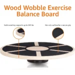 Wooden Wobble Balance Board - Non-Slip Multifunctional Waist Twisting Board for Yoga & Home Gym - Image 3