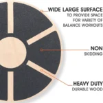 Wooden Wobble Balance Board - Non-Slip Multifunctional Waist Twisting Board for Yoga & Home Gym - Image 4