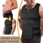 Men's Body Shaper Waist Trainer Sauna Vest - Double Belt Sweat Shirt Corset for Abdomen Slimming & Fat Burn - Image 2