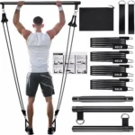 Portable Yoga Pilates Bar with Resistance Band - Muscle Toning Stick for Stretching & Full Body Workout