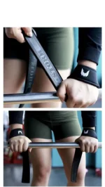 Suede Leather Weight Lifting Wrist Wraps - Padded Gym Straps with Hand Bar Support for Strength Training - Image 6