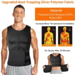Men's Body Shaper Waist Trainer Sauna Vest - Double Belt Sweat Shirt Corset for Abdomen Slimming & Fat Burn - Image 3