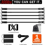300lbs Resistance Bands Set with Door Anchor - Handles, Carry Bag & Ankle Straps for Home Workouts - Image 2
