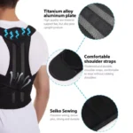 Back Brace Posture Corrector for Women & Men - Adjustable Lumbar Support Belt & Shoulder Support - Image 4