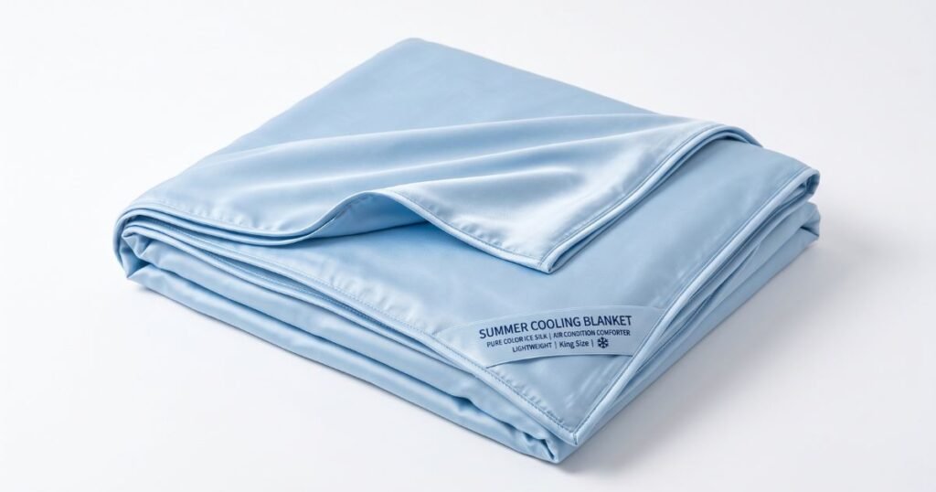 air condition comforter for summer pure color ice silk cooling blanket lightweight and smooth twin king size cold quilt review