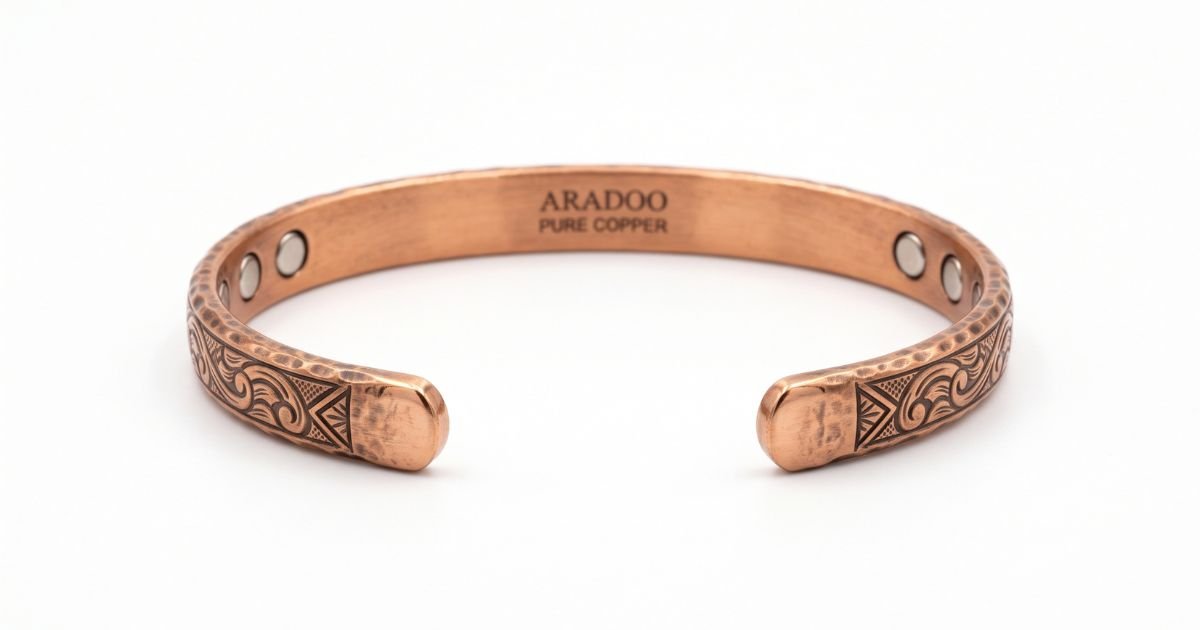 aradoo premium pure copper bracelets for women vintage style magnetic therapy open cuff bangle jewelry gifts review