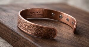 aradoo premium pure copper bracelets for women vintage style magnetic therapy open cuff bangle jewelry gifts review