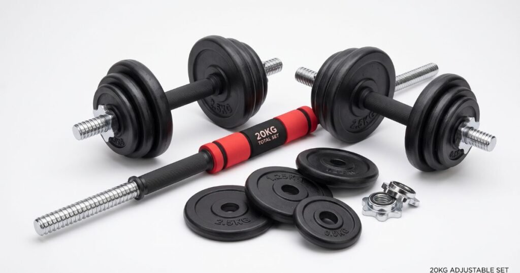 in 1 dumbbell barbell set 20kg weights dumbbell bars adjustable dumbbells dumbbell set for strength training fitness home gym review