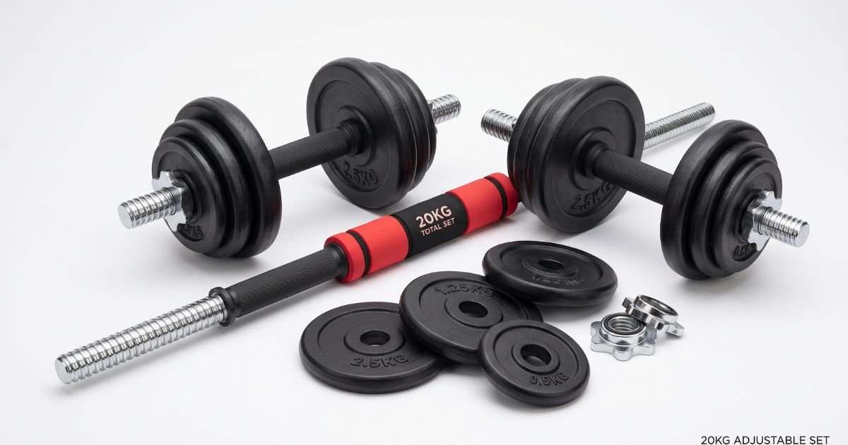 in 1 dumbbell barbell set 20kg weights dumbbell bars adjustable dumbbells dumbbell set for strength training fitness home gym review