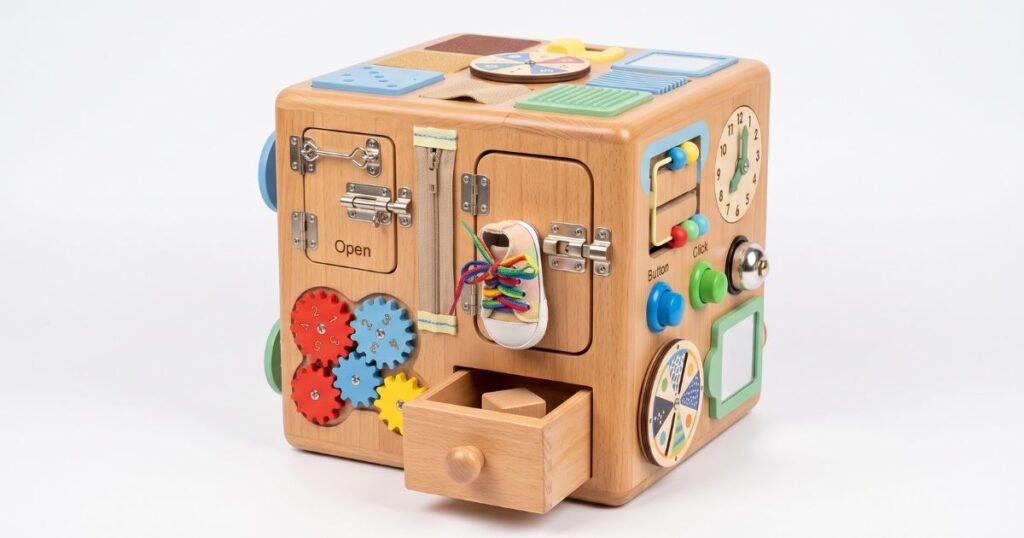 in 1 montessori educational toys sensory busy board baby practice skills drawer cube fidget educational toys for girl boy review