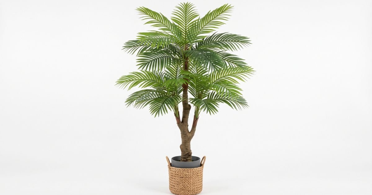 inch giant artificial palm tree realistic full lush greenery indoor outdoor all season decor for home office wedding party review
