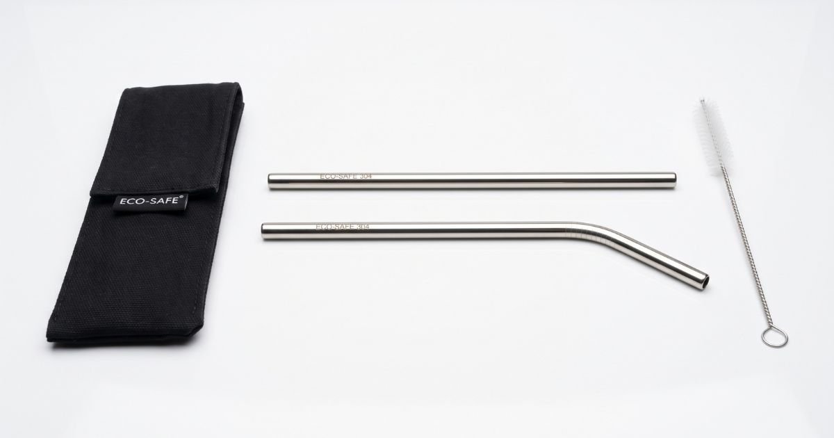 pack reusable stainless steel straws set 304 food grade straight bent with cleaning brush travel case review